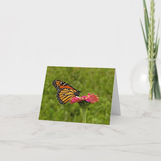 Monarque sur la carte de note de fleur (Devant)