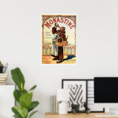 MONASTINE Monk Liqueur ad French Alcohol Poster (Thuiskantoor)