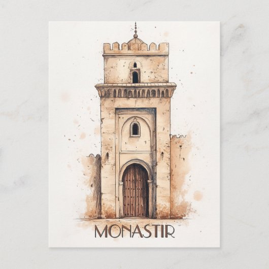 Monastir Tunusia Reizen Briefkaart (Voorkant)