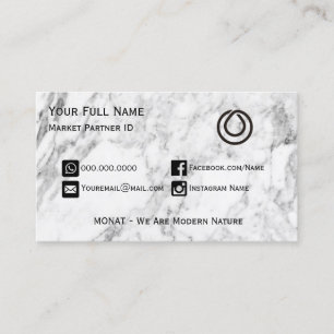 MONAT Grey Marble Visitekaartje