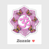 Monboogoboter | symbool ohm zen | Roze sticker (Vel)