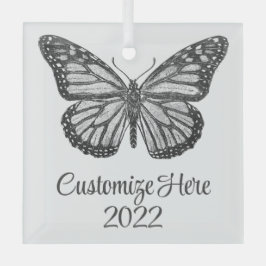 Monboogvlinder Glas Ornament