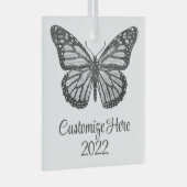 Monboogvlinder Glas Ornament (Voorkant Rechts)