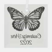 Monboogvlinder Glas Ornament (Achterkant)