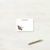 Monboogvlinder met eigen naam post-it® notes (Op bureau)