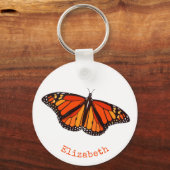 Monboogvlinder met open vleugels Sleutelhanger (Voorkant)