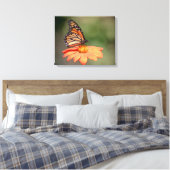 Monboogvlinder op een oranje bloem canvas afdruk (Insitu (Slaapkamer))