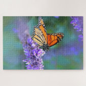 Monboogvlinder op Paarse lila ventilator Legpuzzel (Horizontaal)