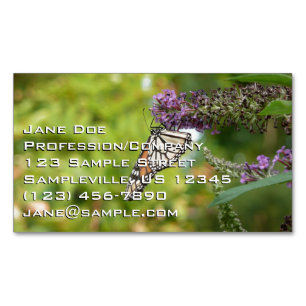 Monboogvlinder op Paarse vlinderStruik Magnetisch Visitekaartje