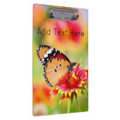 Monboogvlinder op rode en gele bloem klembord (Rechts)