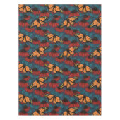 Monboogvlinder op rode naaldbomen tafelkleed (Voorkant)