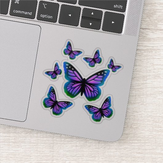 Monboogvlinder | paarse roze blauwe boter sticker (Detail)