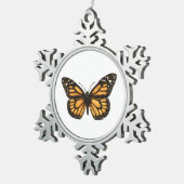 Monboogvlinder Tin Sneeuwvlok Ornament (Rechts)
