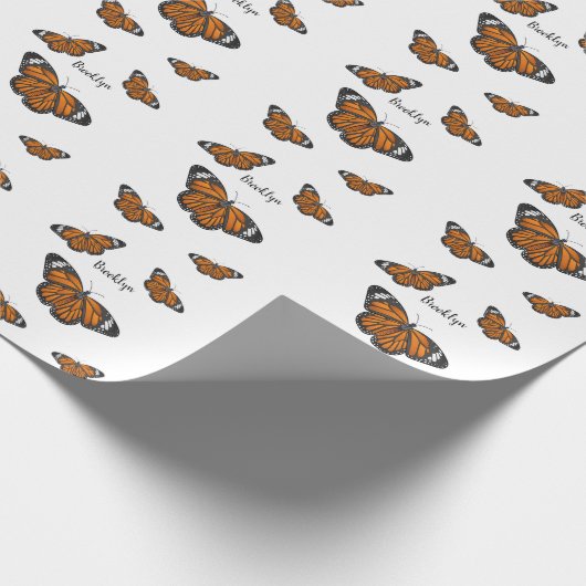 Monboogvlinderillustratie cartoon cadeaupapier (Hoek)