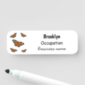 Monboogvlinderillustratie cartoon naamplaatje (In situ)