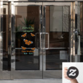 Monboogvlinderillustratie cartoon raamsticker (Kantoordeur)