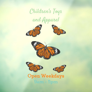 Monboogvlinderillustratie cartoon raamsticker