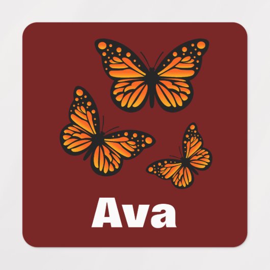 Monboogvlinderontwerp - Klein vierkant kledingstuk Labels (Design 2)