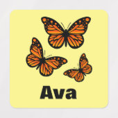 Monboogvlinderontwerp - Klein vierkant kledingstuk Labels (Design 2)