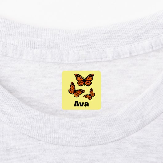 Monboogvlinderontwerp - Klein vierkant kledingstuk Labels (Aangebracht)