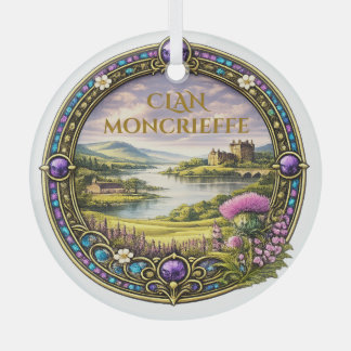 Moncrieffe Schotse Clan Tartan & Wapen Glas Ornament