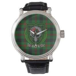 Moncrieffe Scottish Clan Tartan & Crest Horloge