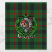 Moncrieffe Scottish Clan Tartan & Crest Wijn Etiket (Enkel label)