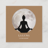 Mond Yoga  Visitenkarte Vierkante Visitekaartje (Voorkant)