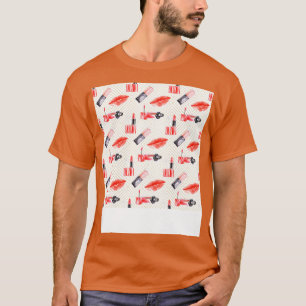Mond zoenen met lippenstift t-shirt