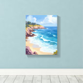 Monday in Malibu | Beach Cliffs CA Travel  Canvas Afdruk (Insitu (Houten vloer))