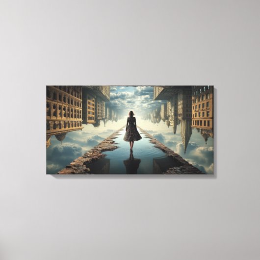 Monde à l'envers Impression sur toile tendue (Recto)