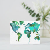 Monde aquarelle de la carte (Debout devant)