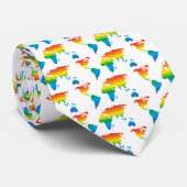 monde arc-en-ciel 2 motif blanc - cravate (Roulé)