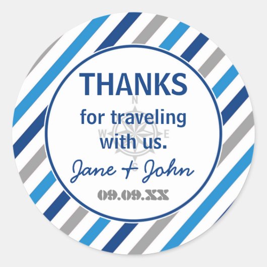 Monde attend le Sticker Baby shower Merci (Devant)