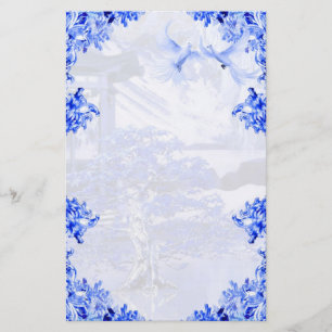 "Monde bleu de saule" papeterie élégante de 15 ~
