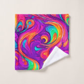 Monde coloré : Motif fleuri (Gant de toilette)