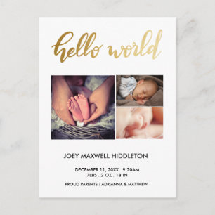 Monde de photos du faire-part de naissance trois