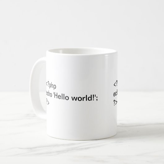 Monde de PHP bonjour ! codez la tasse (Devant gauche)