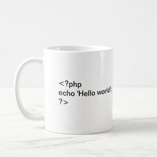 Monde de PHP bonjour ! codez la tasse (Gauche)