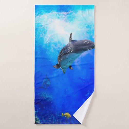 Monde des dauphins "VENT SUR L'EAU" (Serviette de bain)