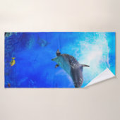Monde des dauphins "VENT SUR L'EAU" (Serviette de bain)