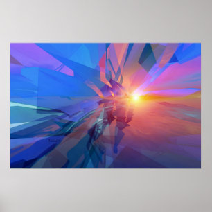 Monde inconnu - poster d'art abstrait