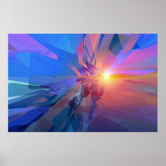 Monde inconnu - poster d'art abstrait