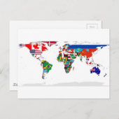 Monde marqué - Carte des drapeaux du monde (Devant / Derrière)