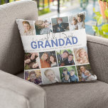 Monde meilleur grand-père | Oreiller à lancer de c<br><div class="desc">Petits-enfants uniques 12 photo collage coussin fait le cadeau parfait pour n'importe quel grand-parent, avec le texte qui dit 'WORLDS BEST GRANDAD' et LES GRANDS-ENFANTS NOMS. Vous pouvez modifier les styles, les tailles et la couleur arrière - plan de police modifiables en cliquant sur le lien customiser après la personnalisation....</div>