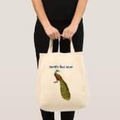 Monde meilleur maman Sac fourre-tout Peacock (Devant (produit))