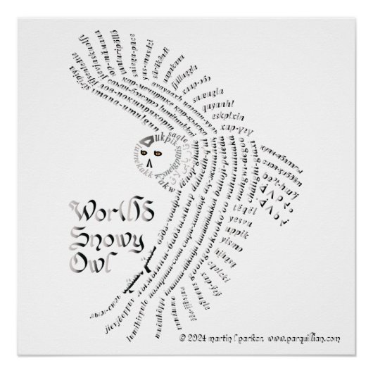 Monde Monde Poster de Chouette Neige (Devant)