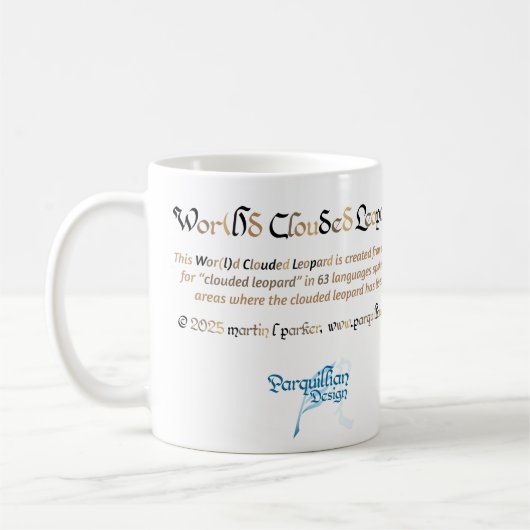 Monde Parole Nuageux Léopard Mug (Gauche)
