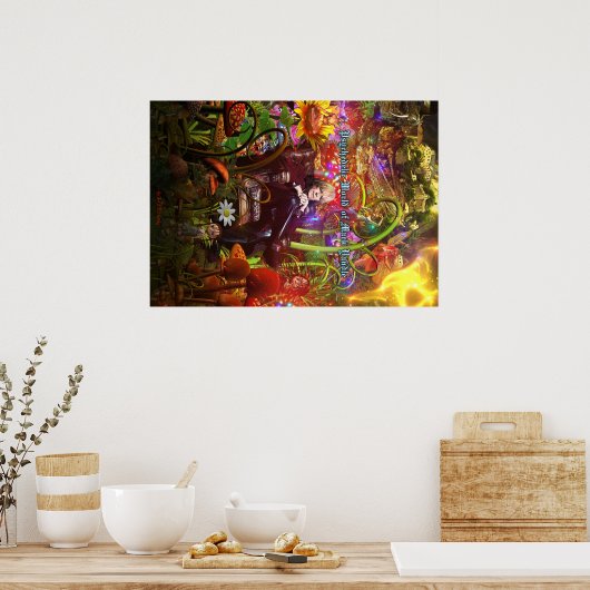 Monde Psychédélique De Mark Yandle Poster (Cuisine)