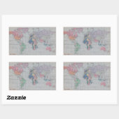 Monde - Stickers Carte Vintage (Feuille)